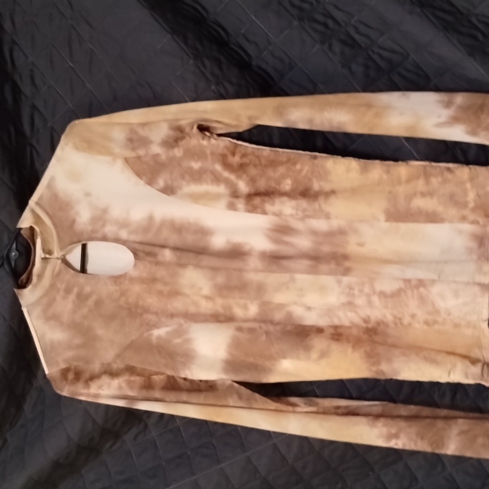 Gilded Intent XL long sleeve brown and cream tie dye top